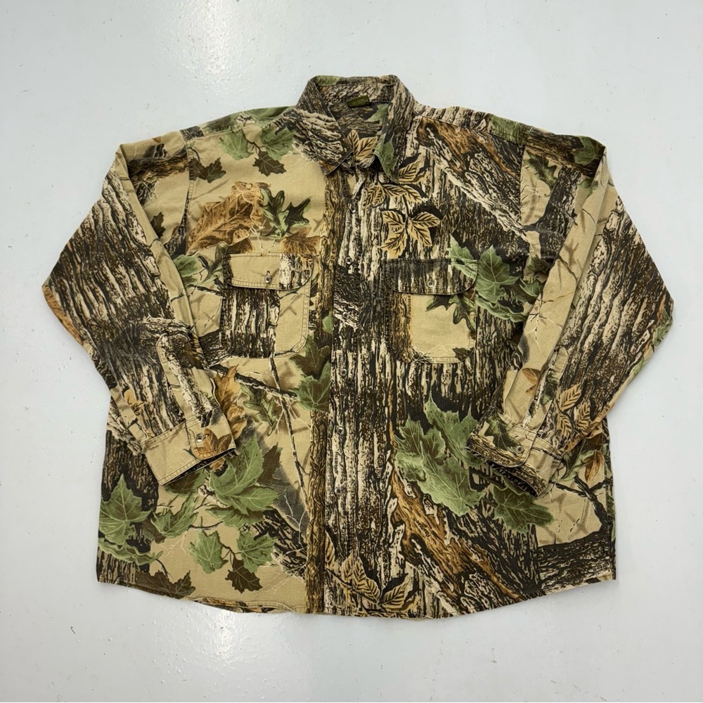 Vintage Spartan Realtree Camouflage Camo Long Sleeve Button Shirt